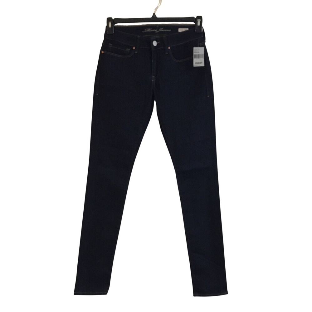 NEW Mavi Jeans Women's 26 Blue Dark Wash Alexa Mid Rise Skinny Stretch Denim